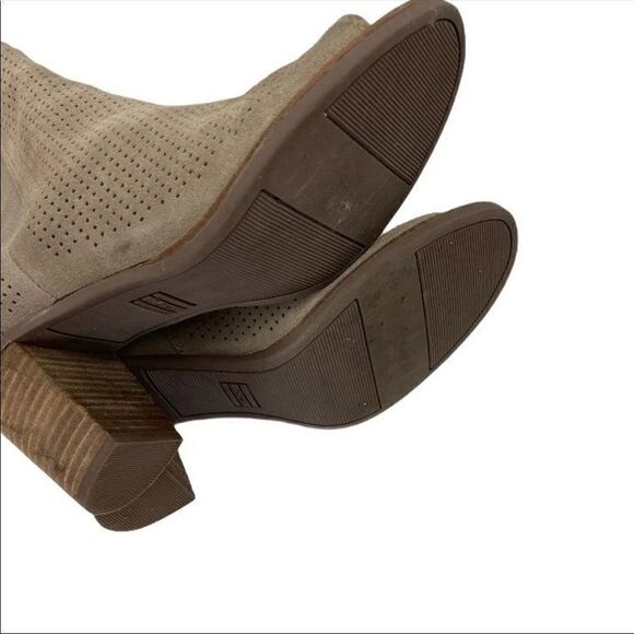 Tom's Peep Toe Booties Majorca Toffee Suede - Picture 9 of 10